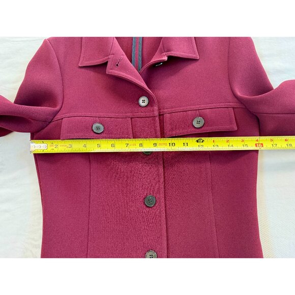 Victoria Beckham Utility Jacket in Burgundy, Size 6 - Picture 8 of 13